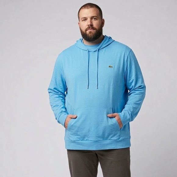 NWT ✨ Lacoste men’s slate blue Pullover Hoodie with Crocodile Logo-7/xxl